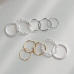 Faux Pearl Wavy Ring Set