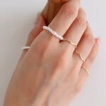 Faux Pearl Wavy Ring Set