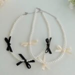 Faux Pearl w/Ribbon Choker