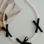 Faux Pearl w/Ribbon Choker